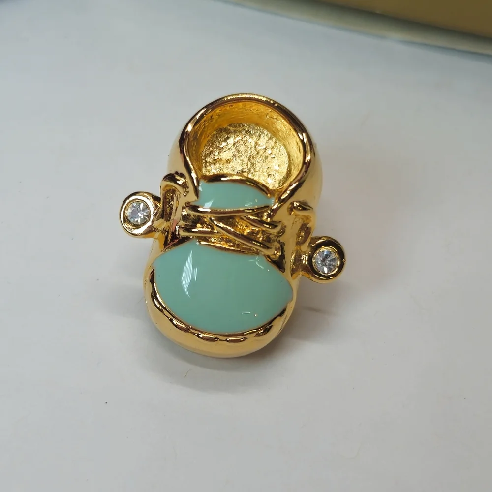Vintage Avon Baby Boy Bootie Tack Pin in Original Box